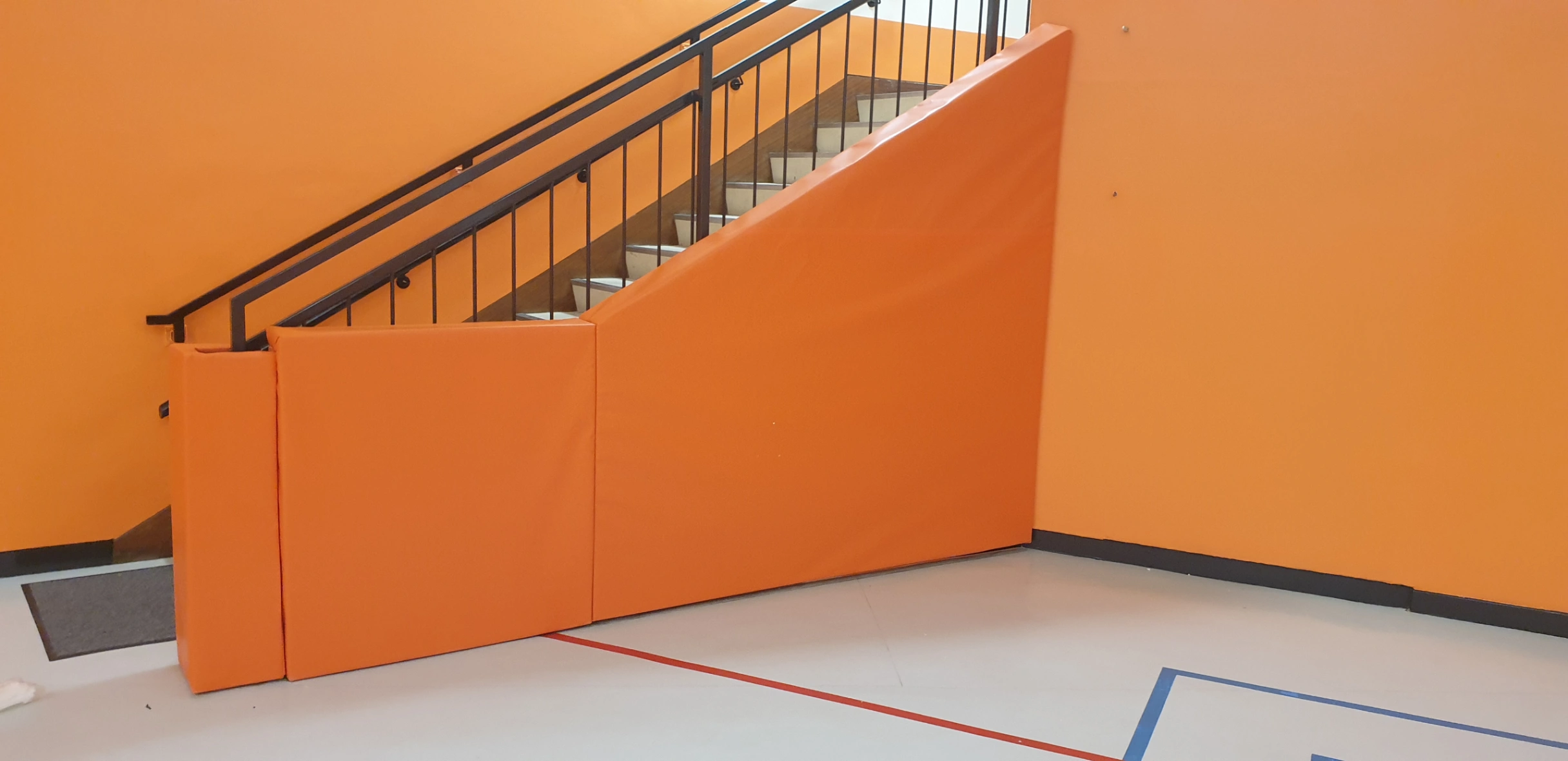 Court Railing Padding Stairwell Padding - Sports Hall, Court & Gym Padding - Foams4Sports